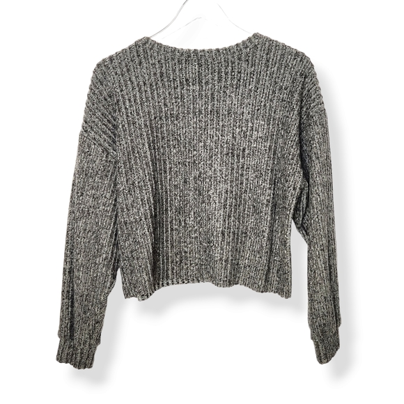 Zara Trafaluc Grey Soft Touch Ribbed Long Sleeve Sweater Size Small - Picture 3 of 7